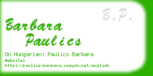 barbara paulics business card